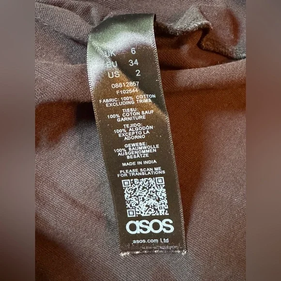 ASOS Black Dress with Colorful Floral Embroidery boho print spit side - Picture 7 of 7